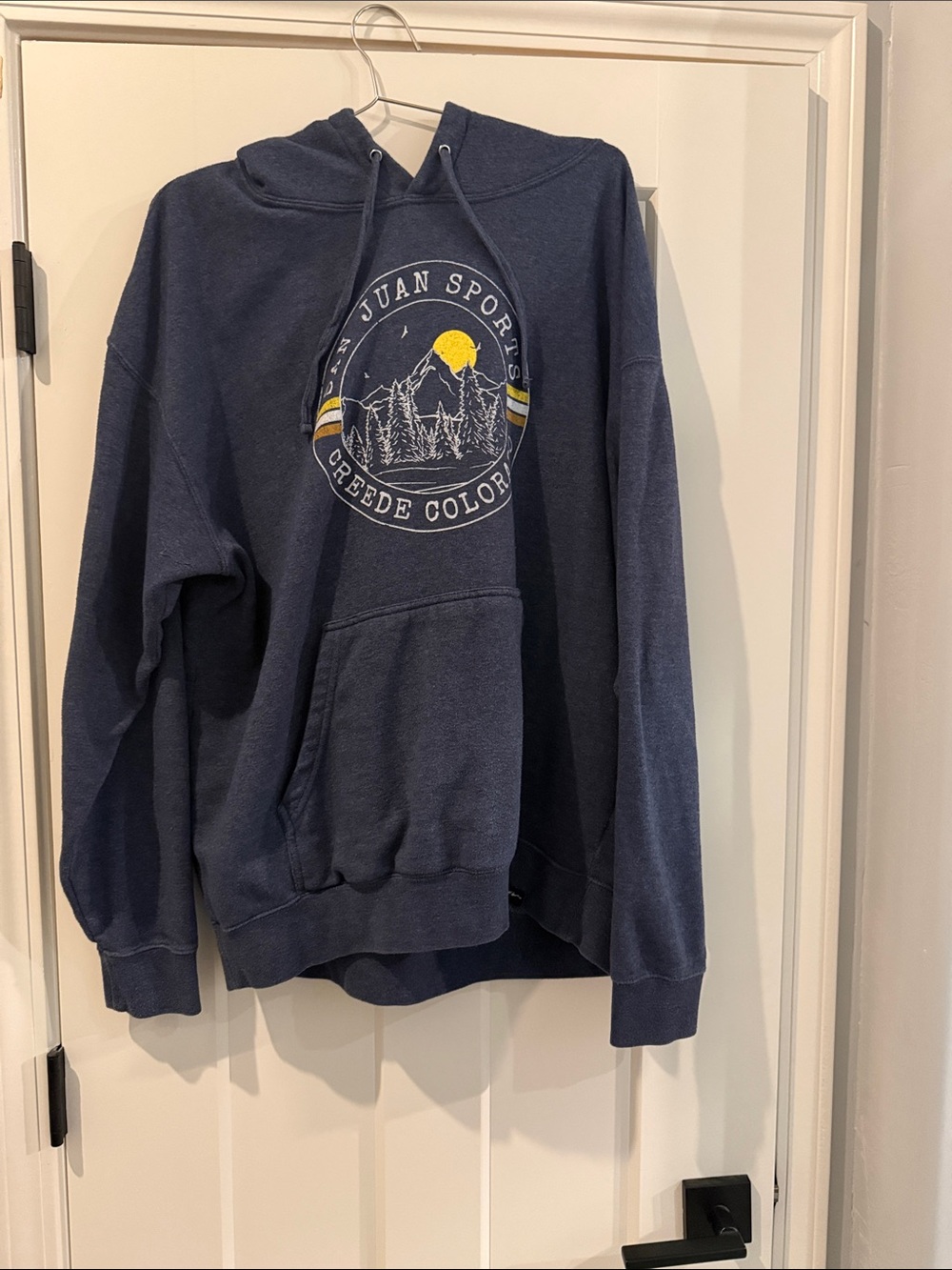 Creede Colors Navy Graphic Hoodie with Mountain Logo